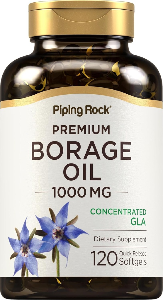 Supplément à l'huile de borage de roche piquant 1000 mg Capsules de softgel
