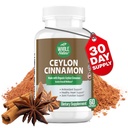 Capsules de cannelle 1200mg. Supplément de cannelle biologique Ceylan, pilules de cannelle soutiennent le cœur, cerveau, os, articulations, métabolisme. Vrai poudre de cannelle, sans OGM, sans gluten, végétalien 60 ct (1)