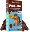 YumVs probiotiques pour les enfants avec des suppléments de sucre sans sucre prébiotiques au chocolat - Supplément diététique Chewables pour la santé digestive - Les tout-petits, les enfants et les adolescents 60 comte