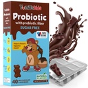 YumVs probiotiques pour les enfants avec des suppléments de sucre sans sucre prébiotiques au chocolat - Supplément diététique Chewables pour la santé digestive - Les tout-petits, les enfants et les adolescents 60 comte