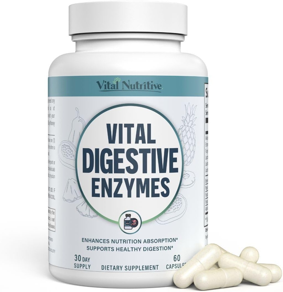 Enzymes digestifs vitaux avec Makzyme-ProTM – Complexe probiotique avancé pour le soutien digestif, Gut Health, l'absorption des nutriments et l'énergie