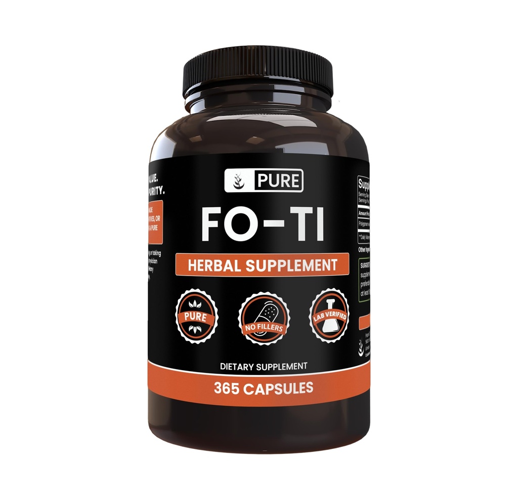 Ingrédients originaux purs Fo-Ti (365 Capsules) Pas de Magnésium ou de Rice