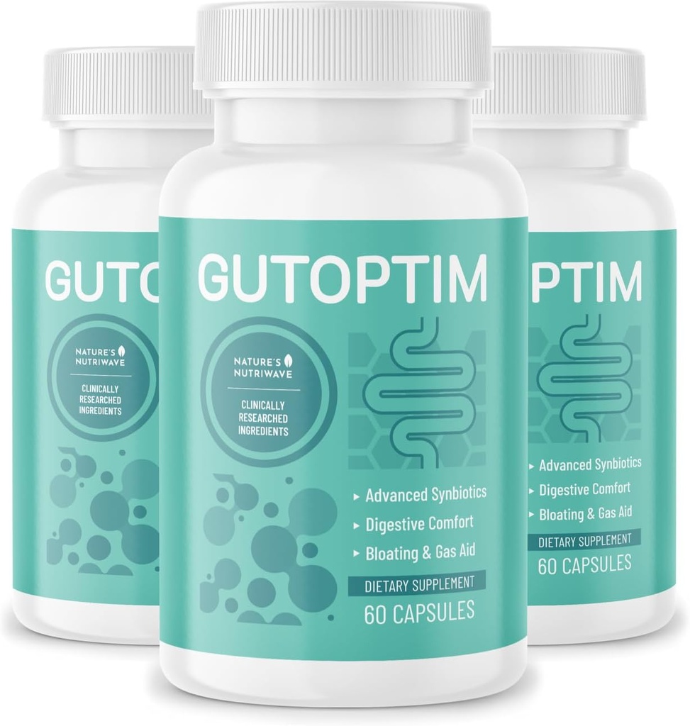GutOptim Probiotics & Prebiotics Capsules de pré et de probiotiques pour la santé synbiotique Gut & Bloating Relief pour les femmes et les hommes Enzyme avec des probiotiques pour la santé digestive