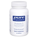 Encapsulations pures Probiotic-5.00 Mélange probiotique sans lait et sans soja pour soutenir la santé immunitaire et gastro-intestinale.