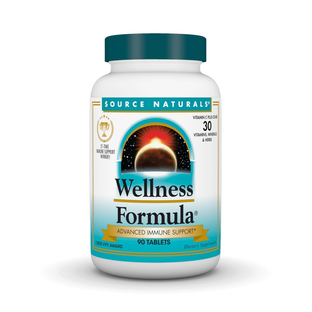 Source Naturals Wellness Formula Bio-Alignated Vitamines & Herbal Defense - Supplément de soutien au système immunitaire et rappel d'immunité* - 90 Compte