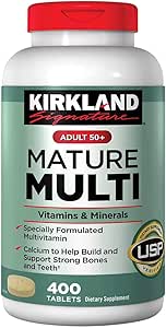 Kirkland Signature Adulte 50+ Multivitamines et minéraux, 400 comprimés (2 paquets)