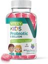 Gummées probiotiques Viteey pour enfants - 5 milliards d'UFC - Probiotiques Protection contre la constipation des enfants, Immune naturelle et soutien à la santé digestive - Végétarien, sans gélatine, sans OGM - Gummy aromatisé aux baies savoureux