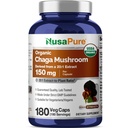 NusaPure Chaga Champignon 20:1 Extrait, 150 mg équivalent à 3000mg par gélule de Veggie, 180 Compte, USDA Organique, Vegan, Non-OGM