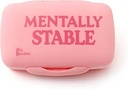 Cute, Large Pill Organizer – Big Silicone Travel Case for Vitamins & Supplements in Blue/Unwell