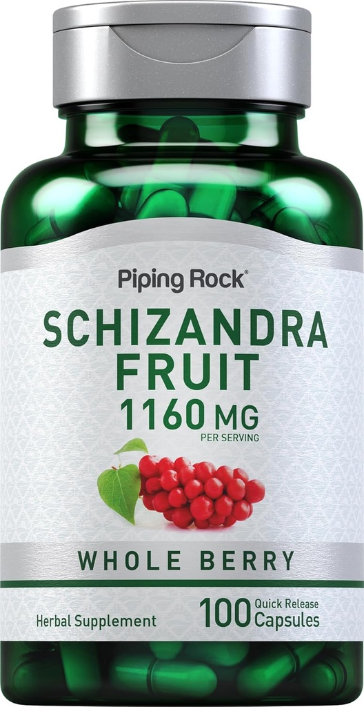 Piping Rock Schizandra Berry Capsules de fruits 1160mg.100 Count.