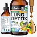 BIO KRAUTER gouttes de désintoxication pulmonaire - Pur Vegan Lung Cleanse Liquid Form 4 Fl.Oz 56 jours d'approvisionnement - Mélange Mullein, Elderberry, Sting Nettle, Ginseng & Angelica Extraits - Support respiratoire