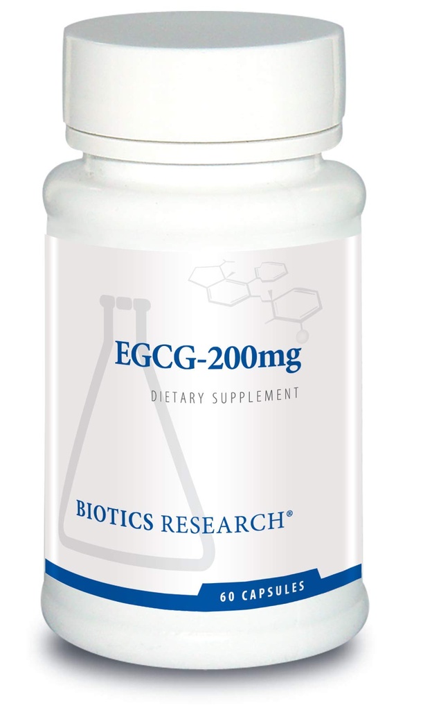 BIOTICS RESEARCH EGCG 200 mg Green Tea Extract, Camellia sinensis, 50% EGCG, Polyphenols, Cardiovascular Support, Neuroprotection, Healthy Immune Function, Maintain Healthy Metabolism, 60 Capsules