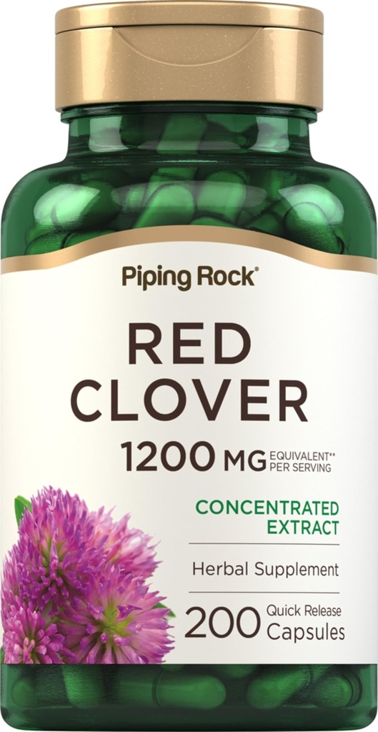 Clover rouge de roche à pipe 1200mg , 200 Capsules , Supplément à base de plantes , Extrait de Blossom , non-OGM, sans gluten