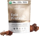 Sprout Living, Protéines épiques, Protéines végétales et Superfoods Poudre, Café Complet de 20 grammes Poudre de protéines organiques, Adaptogènes, Champignons, Vegan, Non-OGM, Sans gluten (1 livre, 12 portions)