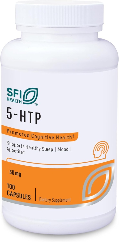 Klaire Labs SFI Health 5-HTP 50 mg - Hypoallergénique 5-HTP de Griffonia Seed Extract - Supplément de soutien à la sérotonine hydroxytryptophane pour promouvoir l'humeur (100 capsules)