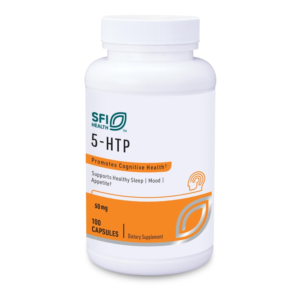Klaire Labs SFI Health 5-HTP 50 mg - Hypoallergénique 5-HTP de Griffonia Seed Extract - Supplément de soutien à la sérotonine hydroxytryptophane pour promouvoir l'humeur (100 capsules)