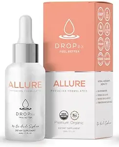 DropRx Allure by Dr. Nicole Saphier – Gotu Kola & Horsetail Extract, Supports Hair & Nail Health, Promotes Skin Vitality, Organic, Non GMO, Vegan, Gluten Free & Kosher, Made in USA (2 Fl Oz)