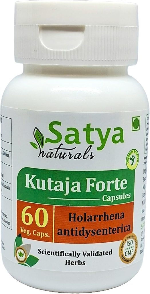 Kutaja Forte Capsules 500 mg. 60 Veg. Capsules d'extrait Kutaja (Holarrhena Antidysenterica) Capsules d'extrait pour hommes et femmes.