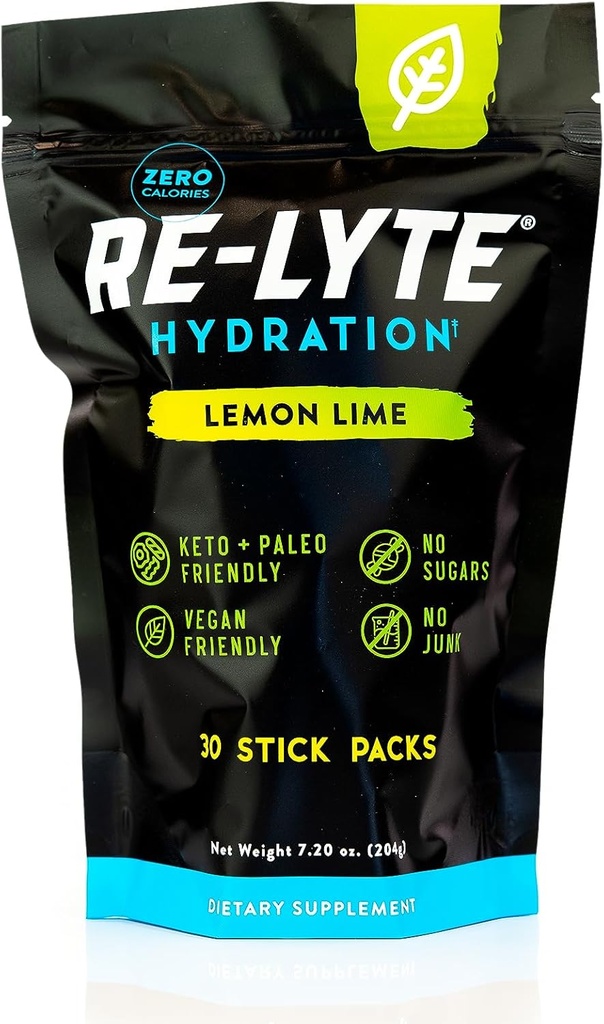 REDMOND Re-Lyte Mélange de poudre de boisson électrolyte (Lemon Lime), 30 Stick Packs