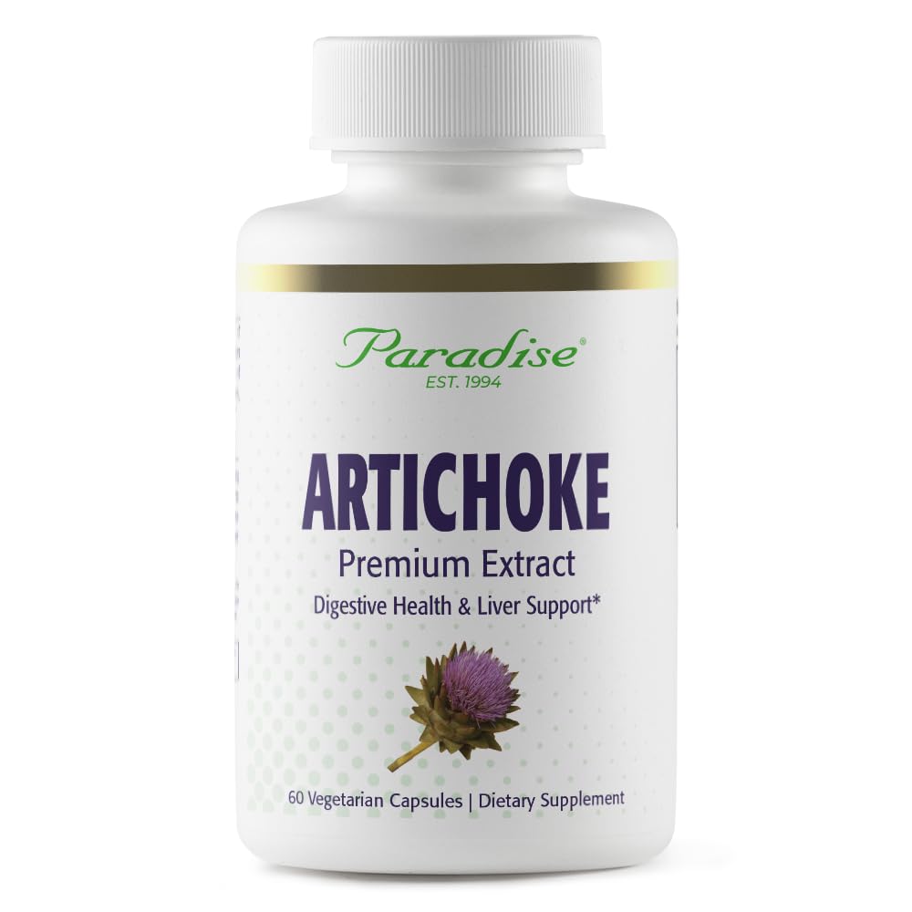 Extrait d'artichaut d'herbes paradisiaques, soutient la santé digestive, spectre entier actif, 250mg, végétalien, non OGM, sans gluten, 60 Capsules végétariennes