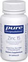 Encapsulations pures Zinc 15 mg - Supplément de picolinate de zinc pour le soutien, la croissance et le développement du système immunitaire - pour la guérison des plaies - 30 capsules