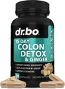Détox Colon Cleanser pour le poids flush - 15 jours Colon Cleanse Pills avec Ginger - Laxatif naturel rapide, Constipation Relief, Bowel Mouvement Suppléments pour l'estomac intestinal Bloating Gut Loss Support