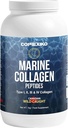 Poudre de peptides de collagène marin hydrolysée. Canadian Wild-Caught Fish Skin(Not Scales)-Colageno Hidrolizado en Polvo-Vital Protein Supplément pour la peau, les cheveux, les articulations et la digestion, Poudre marine (1kg)