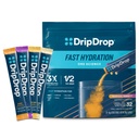 DripDrop Packs d'hydratation - Paquet de variétés tropicales - Mélange de poudre d'électrolytes à usage unique - Mango, Açaí, Fruits de la passion, Piña Colada - Non-OGM, Sans gluten, Vegan - 32 bâtonnets