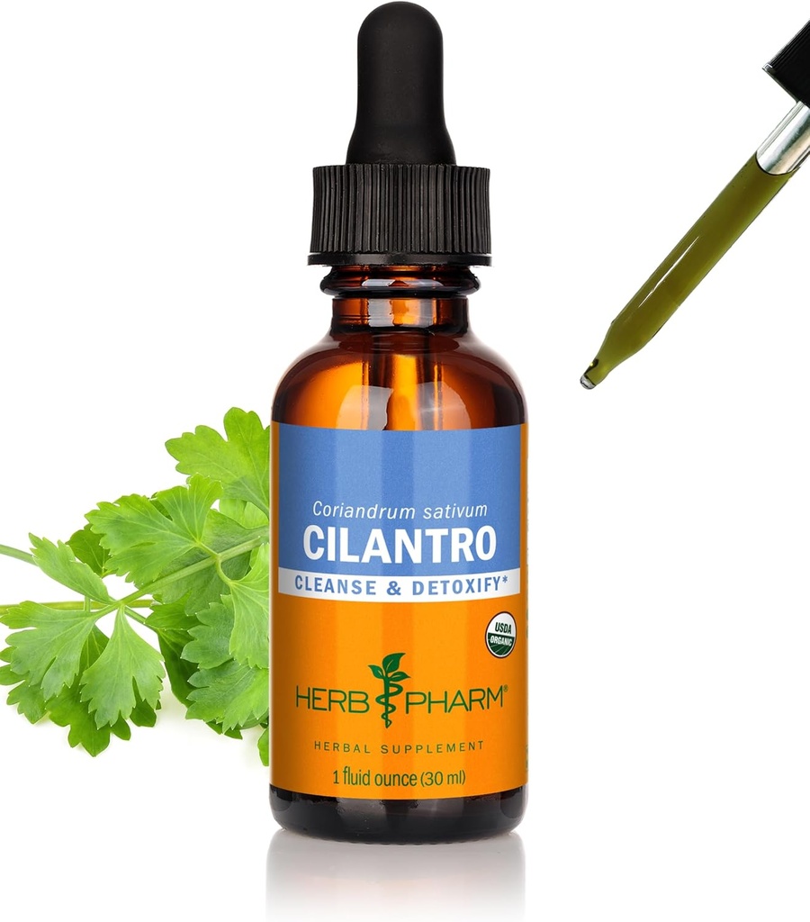 Extrait de cilantro biologique certifié Herb Pharm pour le nettoyage et la désintoxication - 1 Ounce