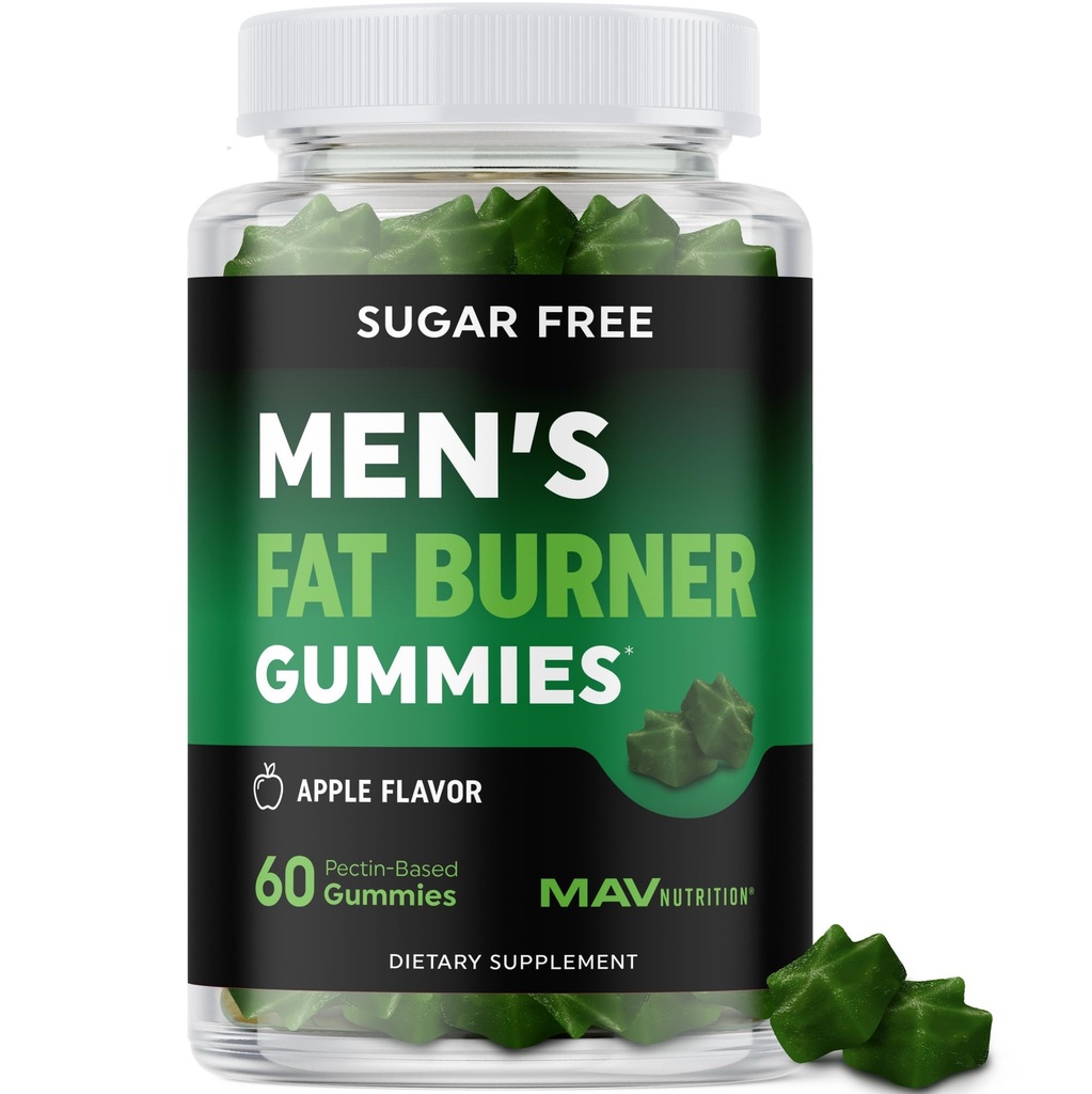 Hommes Fat Burner Gummies pour la perte de poids de thé vert, haricots de café vert, Garcinia Cambogia et Cétones de Garcinia