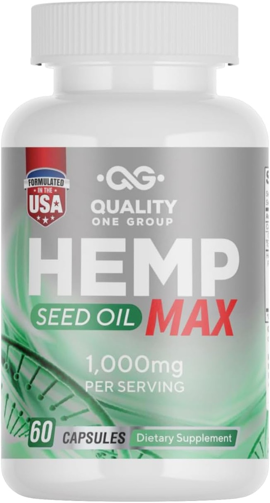 Capsules d'huile de chanvre 1000mg avec Triple Omega 3 6 9:00 Complément biologique avec les acides gras essentiels pour le soutien articulaire Mood Relaxing et la santé de la peau - 60 Capsules Vegan liquides, non-OGM, fabriqués aux États-Unis.