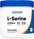 Nutricost L-Serine en poudre, 113 portions (.5LB) - 2 000 MG par portion - Non-OGM, sans gluten