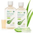 AloeCure USDA Bio Aloe Vera Juice fabriqué dans les 12 heures de la récolte - pur Aloe Juice supplément digestif naturel pour soutenir la digestion, le système immunitaire et l'acidité équilibrée de l'estomac, 2 x 500ml bouteilles