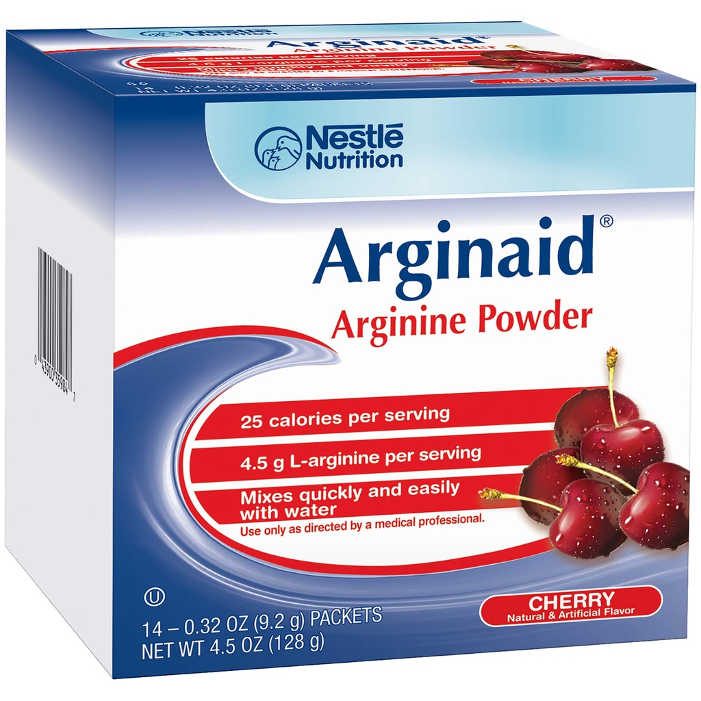 Arginaid Arginine en poudre mélange, cerise - Besoins nutritionnels pour les soins des plaies - 0,32 OZ Packets (14 CT/paquet) (paquet de 2)