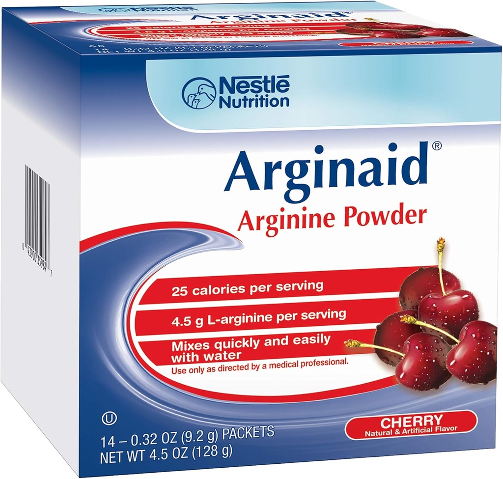 Arginaid Arginine en poudre mélange, cerise - Besoins nutritionnels pour les soins des plaies - 0,32 OZ Packets (14 CT/paquet) (paquet de 2)