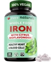 Supplément en fer chélaté 100% végétalien – Sans goût, sans constipation, doux sur l'estomac, support énergétique – sans gluten, sans OGM, 60 capsules