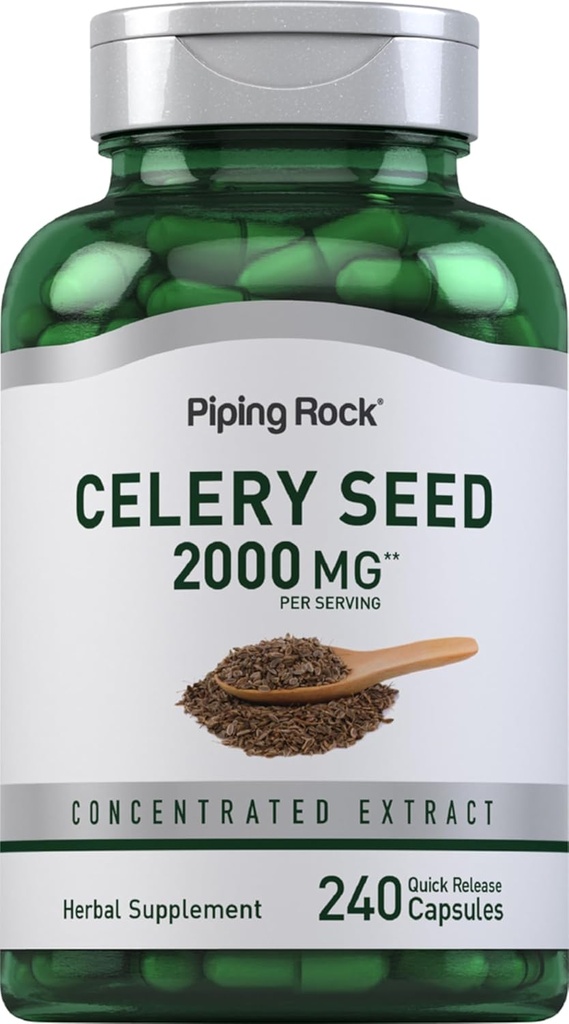 Pipeping Rock Celery Capsules d'extraits de graines de Celery $ 2000mg
