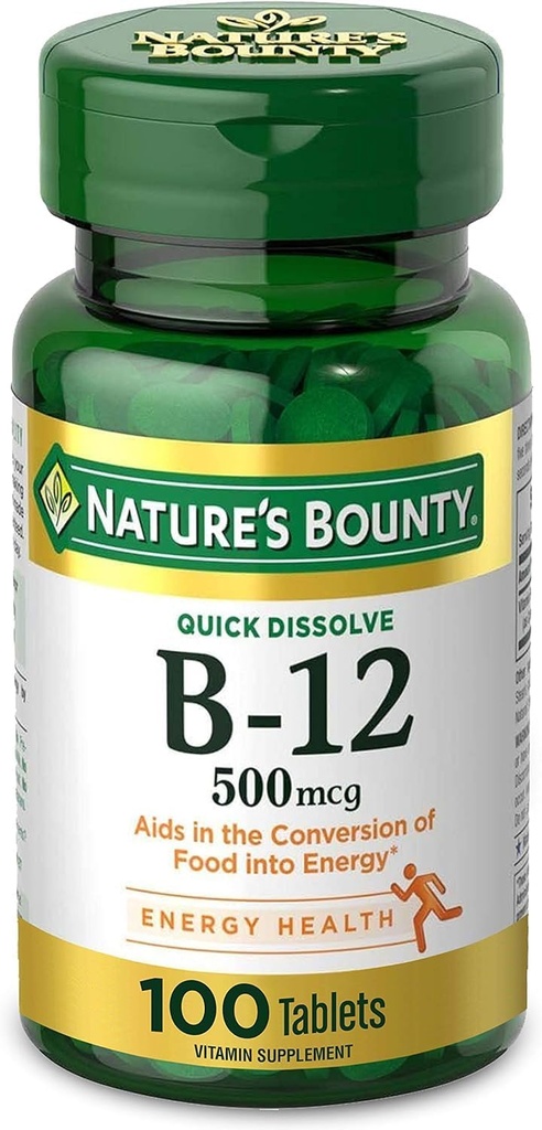 Natures Bounty Vitamine B-12 500 mcg, 100 Compte (paquet de 2)