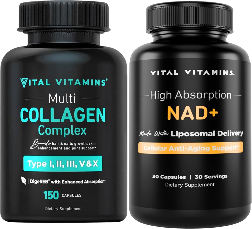 Vital Vitamins Multi Collagen Capsules + NAD+ Supplement