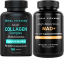 Vitamines vitales Capsules multicollagènes + NAD+ Supplément