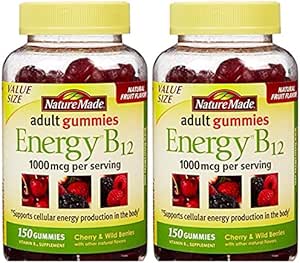 Nature Made Energy B12 Adult Gummies 1000 mcg per Serving 150 Ct (Pack of 2)