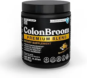 ColonBroom Premium Weight Management Supplement (Strawberry) - Colon Broom Psyllium Husk Fibre Poudre de boisson - Sans gluten, sans OGM Colon Cleanse for Bloating Relief & Gut Health, 100 portions