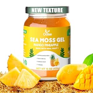 18.5 OZ Gel de mousse de mer Saveur de fraise - Gel naturel de mousse de mer avec 92 minéraux et vitamines - Non-OGM, sans gluten, végétalien - Immune Support