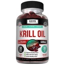 Kaya Naturals - Huile de krill de l'Antarctique 500mg avec Omega 3, EPA, DHA, Phospholipides et supplément d'astaxanthine - Cerveau et vitamine de santé - Supplément antivieillissement - 30 softgels de comte