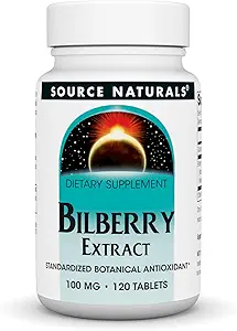 Source Naturals Bilberry Extract 50 mg Standardized Botanical Antioxidant - 60 Tablets