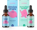 JoySpring Genius Drops & DetoxZee Herbal Bundle (en anglais seulement) Enfants Vitamines naturelles, Non-OGM, Formule liquide non alcoholique, Immunity Health Support (en anglais seulement)