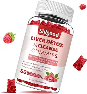 Nettoyer le foie et réparer les gommies - supplément de chardon de lait silymarin avec artichaut, dandelion et mûrier - supplément de soutien du foie - 60 gommies aromatisées aux framboises