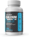 Supplément au zinc de magnésium de calcium - complexe 3-en-1 avec 1000mg de calcium, 500mg de magnésium, 10mg de zinc - os, muscles et immunosupport - 270 comprimés, 90 jours
