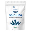 Poudre de spiruline bleue biologique (extrait de phycocyanine), 30 portions - Pas d'odeur de poisson, 100% de protéines végétales de l'algue bleue-verte, Coloration naturelle des aliments lumineux pour les smoothies, cuisson au four, boissons et cuisson