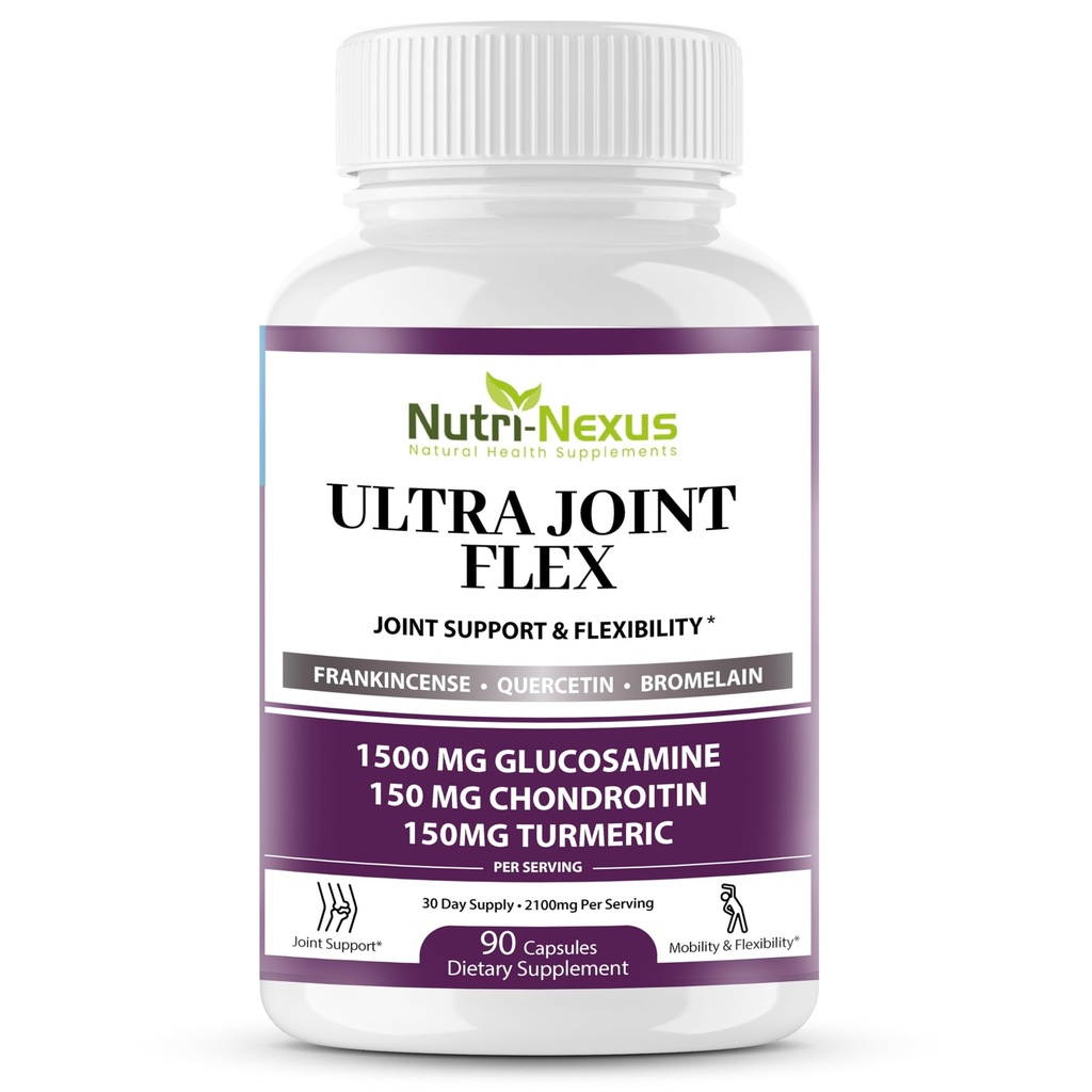 Glucosamine Chondroïtine MSM Joint Supplément avec Turmeric & Boswellia - Soutien conjoint pour les hommes et les femmes - Promotion de la mobilité - Flexibilité et confort – Santé conjointe – Fabriqué aux États-Unis – 90 Capsules